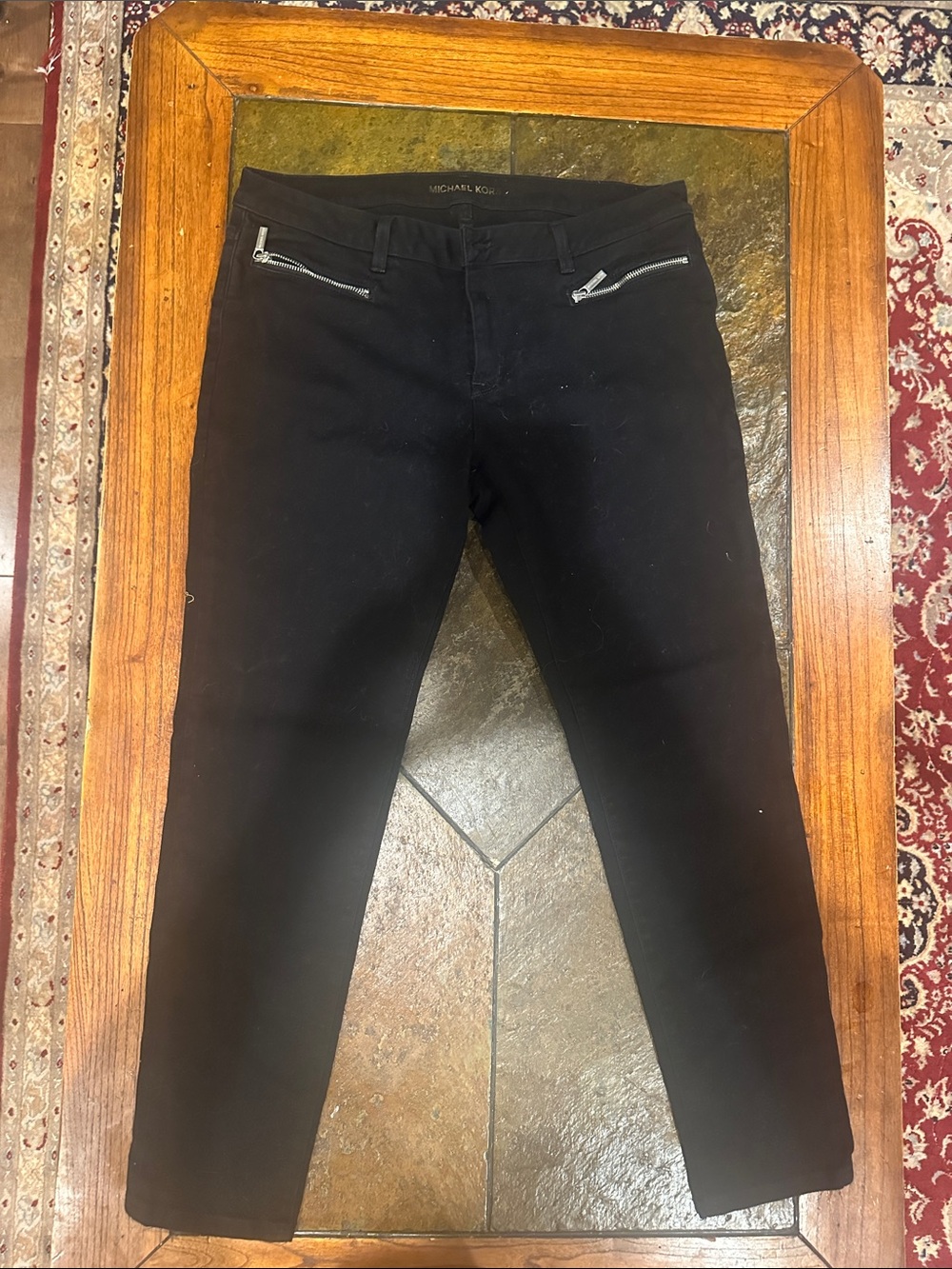Michael Kors Black Slim Zip-Pocket Pants